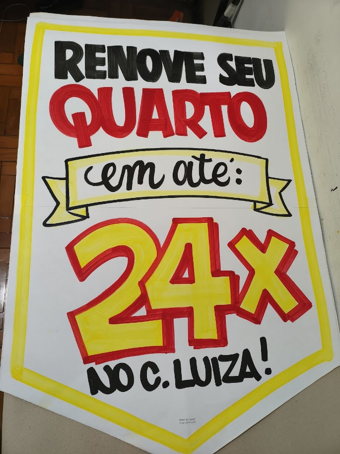 Cartaz Renove seu Quarto em até 24x no Cartão Luiza
